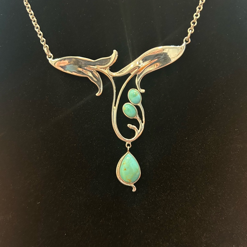 Turquoise and Sterling Silver Statement Necklace